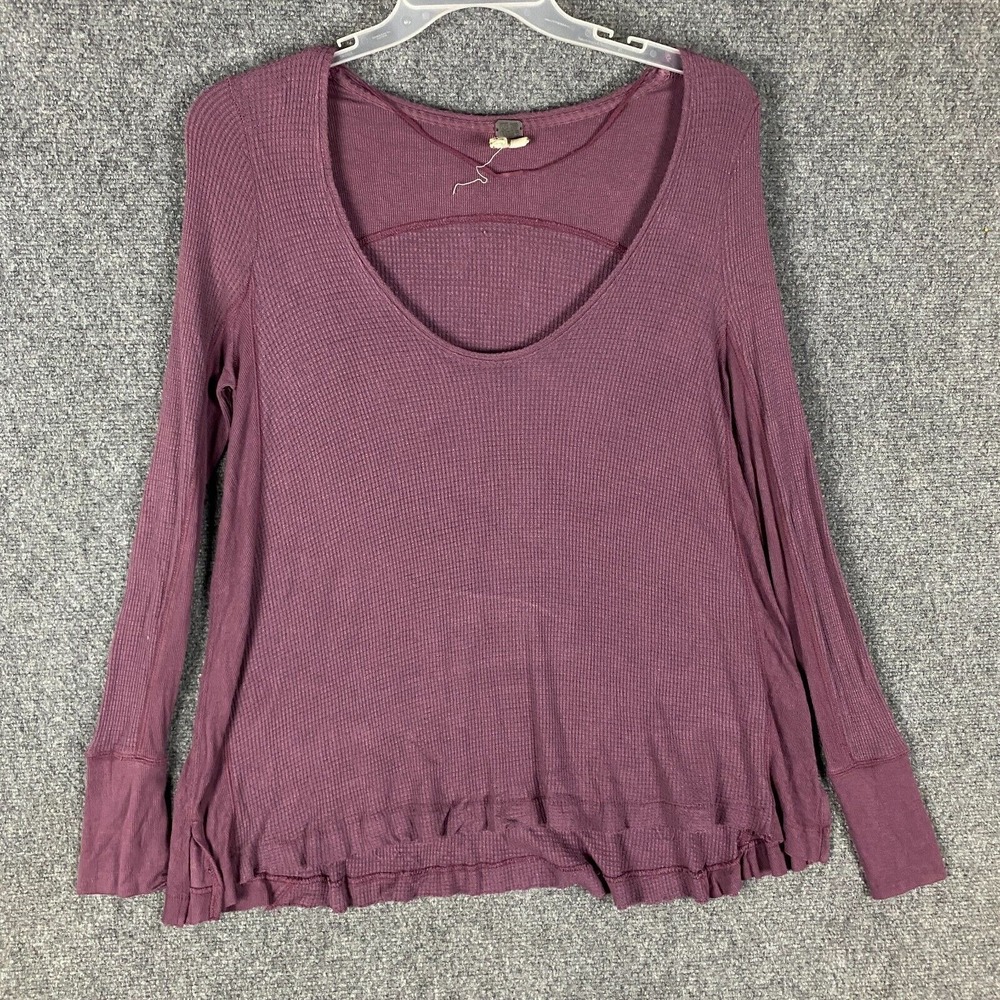 We The Free Blouse Women's Medium Long Sleeve Purple Rayon Blend‎ M